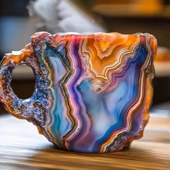 Geoden-Stil Kaffeetasse - Felsen- & Mineral-Look Geschenkbecher