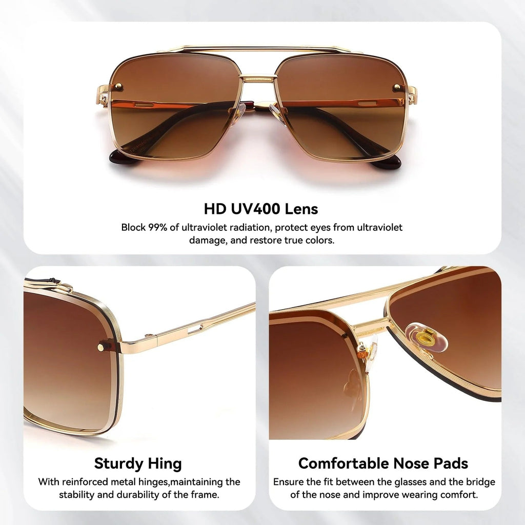 Retro Gradient Sunglasses with UV400 Protection - ALPINE WEAR