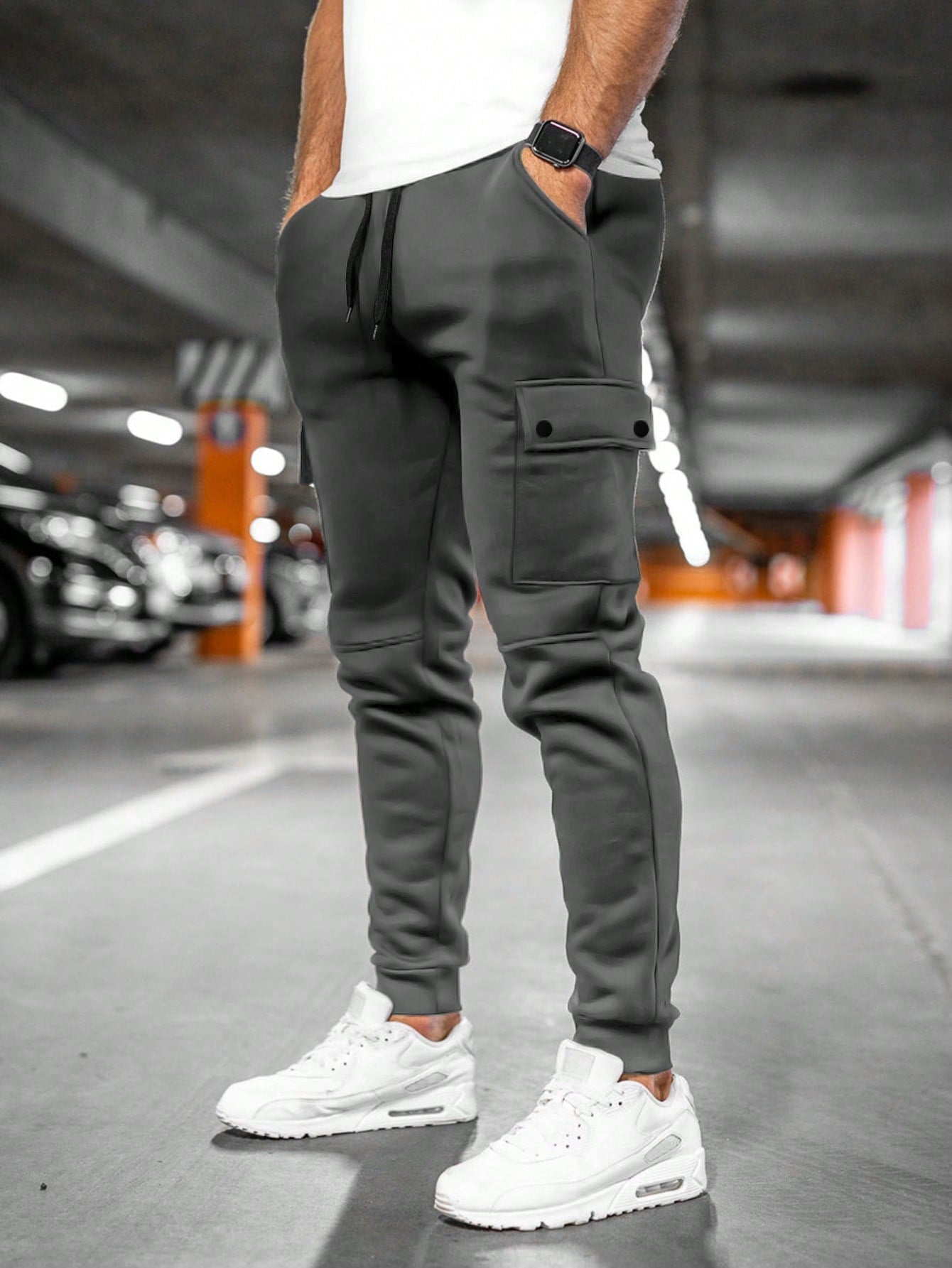 Herren Slim Fit Cargo-Jogger - Schmal Zulaufend & Kordelzug