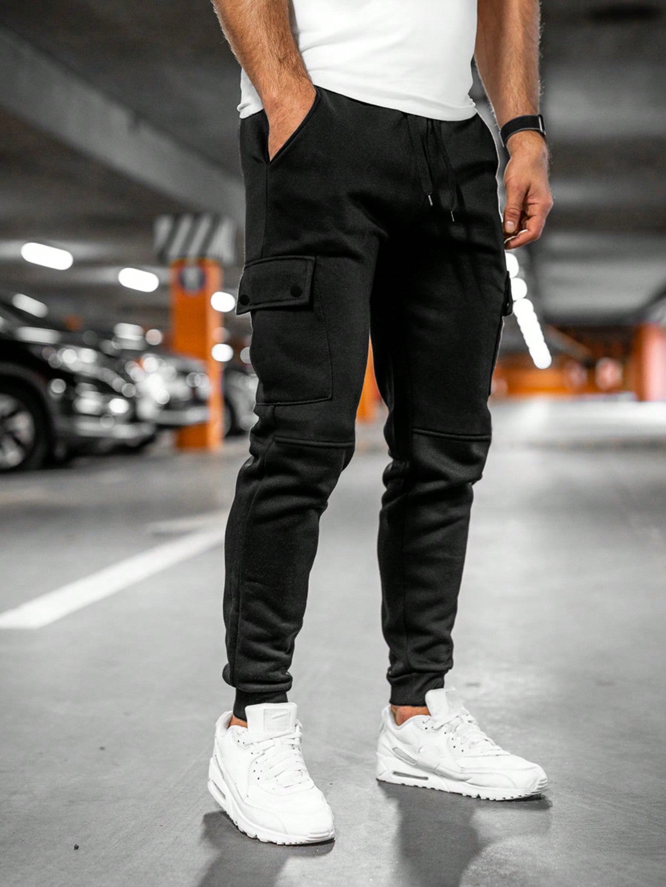 Herren Slim Fit Cargo-Jogger - Schmal Zulaufend & Kordelzug