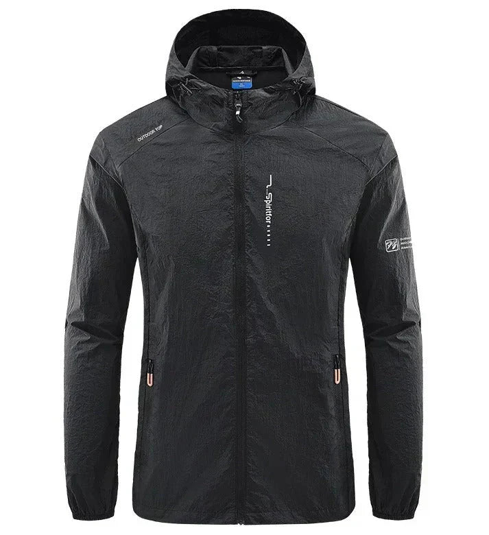 Herren Leichte Windjacke - Mit Kapuze und Reißverschlusstaschen