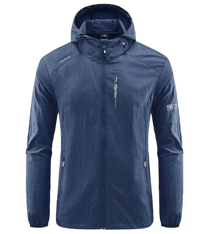 Herren Leichte Windjacke - Mit Kapuze und Reißverschlusstaschen