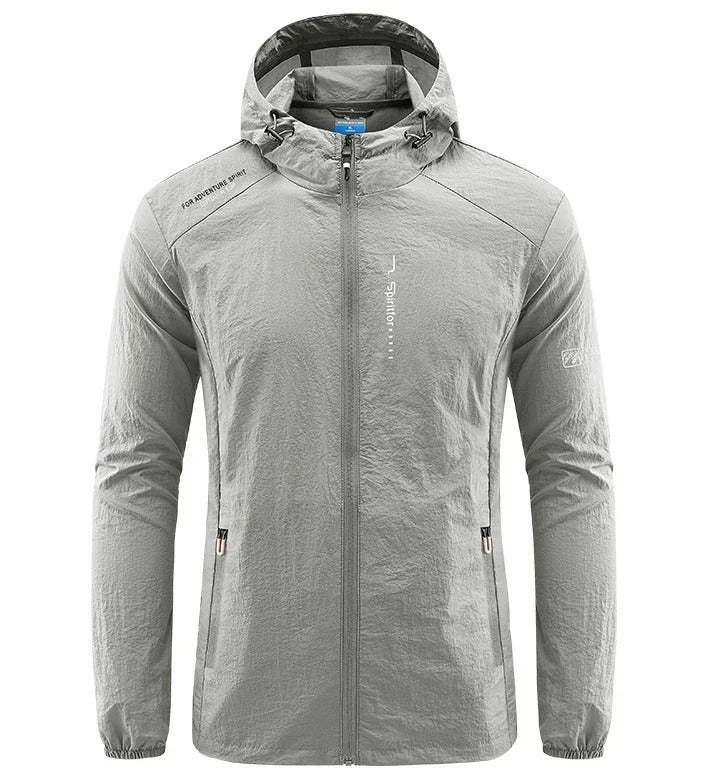 Herren Leichte Windjacke - Mit Kapuze und Reißverschlusstaschen