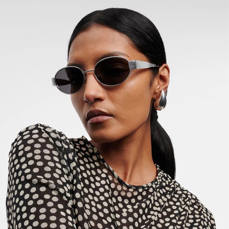 Vintage Oval Frame Sunglasses With Case（50% OFF） - ALPINE WEAR