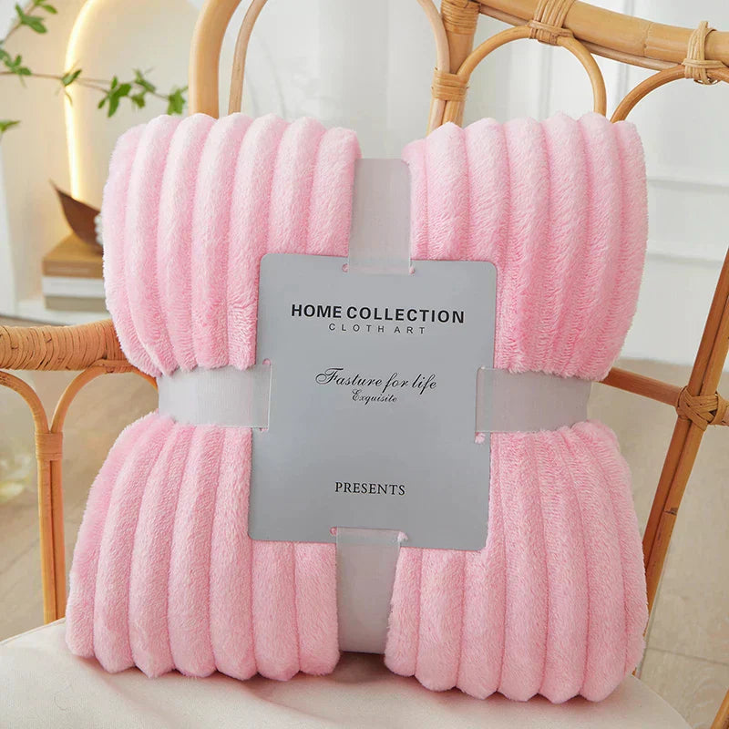 Breit Gestreifte Überwurfdecke - Gerippte & Weiche Textur