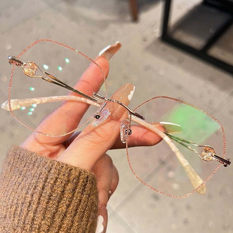 Women's Synthetic Diamonds Rimless Anti Blue Light Glasses - ALPINE WEAR